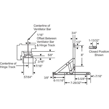 Strybuc Concealed 4 Bar Hinge Assy 28-16-13-0